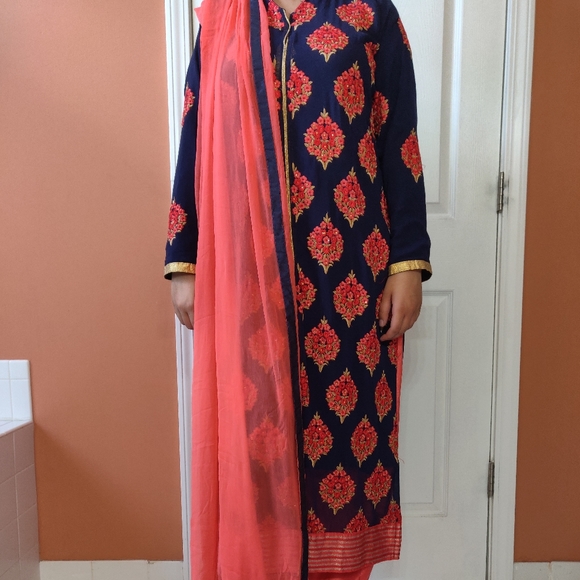 Dresses & Skirts - Indian salwar kameez pink and navy